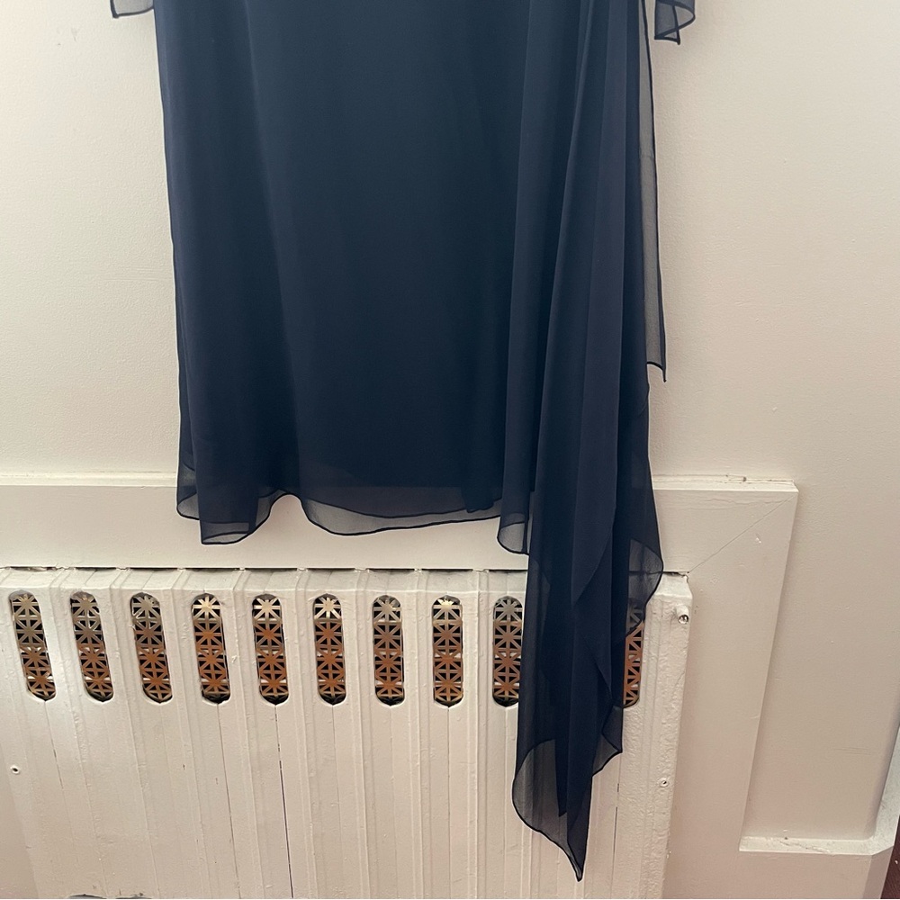 Morgane Le Fay Navy Silk Caelia Dress - Picture 3 of 10